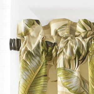 TOMMY BAHAMA Island Botanical Window Lined Valance Tropical Leaves#0901258B